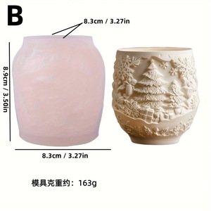 Christmas Relief Jar <b>Mold</b> Silicone DIY Plaster <b>Candle</b> <b>Mold</b> For Craft Supplies - Product Image 5