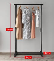 Perchero Metálico Doble con Ruedas Plegable para Ropa