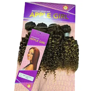 Free shipping Apple Girl p4/27 Highlight human hair bundles with T part 4*4 closure pack 10A grade color Hair for black women