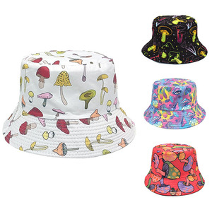 Lightweight Fabric <strong>Bucket</strong> Hat With Personalized <strong>Printing</strong> for Men and Women Outdoor Sun Hat Foldable Basin Hat - Product Image 5