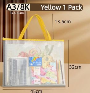 Sac de rangement portable en maille format A3 pour l'art - Pochette multifonctionnelle épaisse, imperméable et transparente - Product Image 3