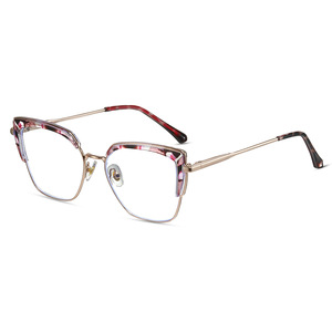 Monture de lunettes en métal Tr90 87318, rectangulaire, monture intégrale, protection anti-lumière bleue, lunettes optiques unisexes - Product Image 2