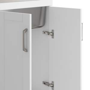 DB 24 \ "Kyle blanc armoire à linge avec robinet et évier en acier inoxydable - Product Image 4