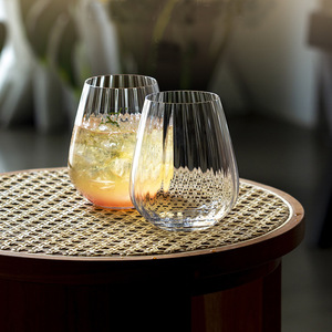 <strong>Wholesale</strong> Clear Ribbed Goblet Glass for Wine <strong>Champagne</strong> <strong>Flute</strong> Water - Product Image 2