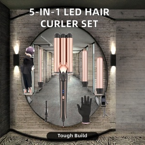 New 5-in-1 <b>LED</b> Multi-Functional Hair Curler Replaceable <b>Tube</b> Electric Power Source for Hotel - Product Image 3