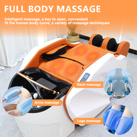 Fauteuil de lavage de cheveux électrique professionnel inclinable, chaise de shampoing multifonctionnelle avec thérapie à la vapeur, mobilier de salon de coiffure