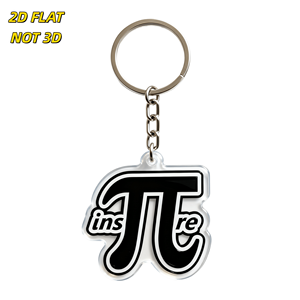 Llavero con Símbolo de Pi Audaz y Diseño de Palabras Caligráficas, Accesorio Nerd de Matemáticas y Motivación para Bolsos, Llaves y Mochilas - Product Image 1