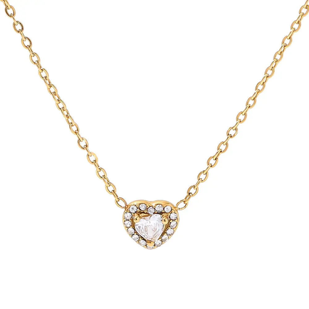 Collier ras du cou personnalisé en forme de cœur, chaîne plaquée or 14k, argent inoxydable s925, petite coquille d'amour, bijoux CZ