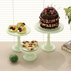 Présentoir à gâteaux rond moderne en fer, ensemble de 3 pièces pour table de desserts de mariage, hauteurs haute, moyenne et basse - Product Image 3