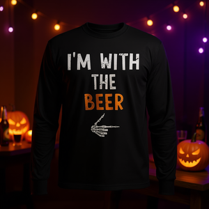 T-shirt à manches longues « I'm With The Beer », costume d'Halloween, chemise assortie pour couple - Product Image 3