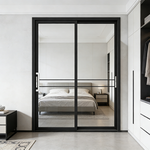 Puerta Corredera de Vidrio de Doble Templado con Aleación de Aluminio, Resistente al Viento, Firme y Sólida, Duradera para Cocina, Impermeable para Interiores - Product Image 5