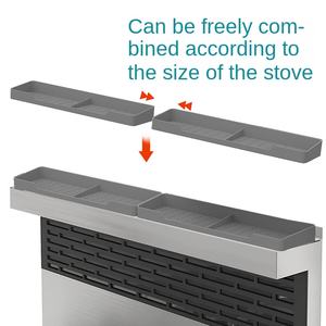 Estante superior de silicona para estufa de 15 ", estante superior para horno, estante para especias con tres estantes magnéticos, instalación cero - Product Image 4