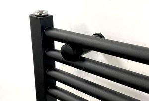 Porte-serviettes noir au design moderne, étagère à serviettes double couche pour salle de bain - Product Image 2