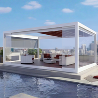 Pergola solaire pour jardin, pergola photovoltaïque avec toit à lames orientables électriques, pergola en aluminium