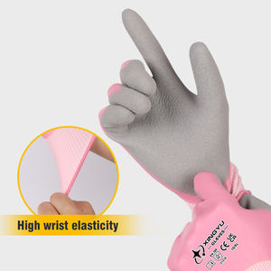 15 गेज पॉलिएस्टर नायलॉन काम दस्ताने कस्टम रेतीले लेटेक्स लेटेक्स सुरक्षा अंगूठे गर्म बिक्री हार्डवेयर उपकरण हाथ हाथ हाथ की सुरक्षा - Product Image 4