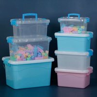 Bac de rangement en plastique PP pour jouets, organisateur de garde-robe domestique, conteneur à couvercles pour blocs de construction, chaussettes et linge, modèle 003, 80 pièces