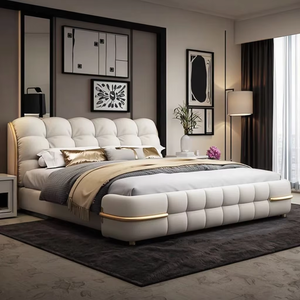 Italiaanse Luxe 1.8M Tweepersoonsbed Met Verstelbaar 1.5M Lederen <span class=keywords><strong>Bed</strong></span> & 2M Gestoffeerd <span class=keywords><strong>Bed</strong></span> Houten Frame Voor Huis & Hotel Slaapkamer Gebruik - Product Image 1