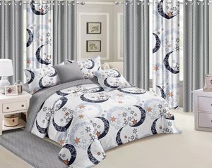 Set di Biancheria da <span class=keywords><strong>Letto</strong></span> in Microfibra Spazzolata <span class=keywords><strong>con</strong></span> Copripiumino, Lenzuolo e Tende Coordinate, 6 Pezzi per Camera da <span class=keywords><strong>Letto</strong></span> - Product Image 4