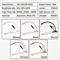 Nouveau modèle Lampe à ongles demi-lune pour salon de manucure et coussin 2 en 1, lumière froide et chaude, lampe de bureau pour ongles