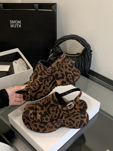 Hermosos Zapatos de Mujer con Estampado de Leopardo, Suela Gruesa, Cómodos, Casuales, con Tacón de Cuña, para Primavera y Uso en Exteriores - Product Image 6