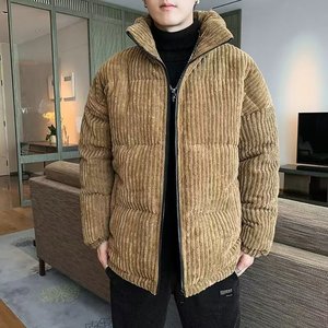 2024 <b>Men's</b> Custom Winter Hiking <b>Jacket</b> Warm Outdoor <b>Corduroy</b> Padded <b>Jacket</b> Zipper Closure Windproof Plus Size Printed Pattern - Product Image 1