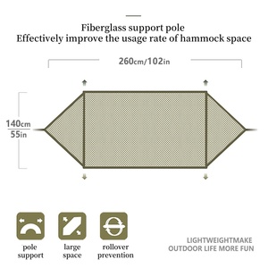 <span class=keywords><strong>Hamac</strong></span> <span class=keywords><strong>de</strong></span> parachute pliable portatif avec la tente extérieure <span class=keywords><strong>de</strong></span> hamacs <span class=keywords><strong>de</strong></span> <span class=keywords><strong>filet</strong></span> <span class=keywords><strong>de</strong></span> moustiquaire avec le poteau <span class=keywords><strong>de</strong></span> soutien - Product Image 3