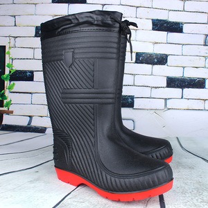 รองเท้าบูทกันฝนผ้าฝ้ายทรงสูงสำหรับผู้ชาย สีดำ แบบสวม หนาพิเศษ สำหรับทำงาน กันน้ำ อุ่นในฤดูหนาว ไซส์ใหญ่พิเศษ 48 - Product Image 2