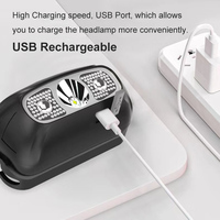 Sensor Gerak Tahan Air USB Dapat Diisi Ulang 350 Lumen Lampu Kepala LED Super Terang Cahaya Putih/Merah untuk Berkemah Mendaki Menyelam Memancing