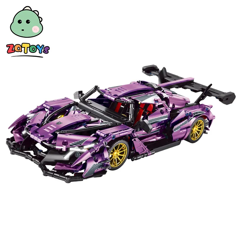 Zhiqu Toys Creative Sports Car Assembly Super Racing Building Blocks giocattoli scatola di carta di plastica kit di modelli in plastica Unisex ABS 1set