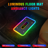 2-in-1 Fußraumbeleuchtungs-Set Leuchtende Bodenmatte Ambiente-Atmosphären-Indikator Türseitenbeleuchtung RGB App-gesteuert für Autos