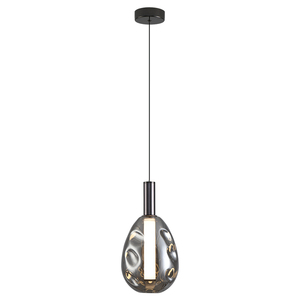 Moderna <span class=keywords><strong>lampada</strong></span> <span class=keywords><strong>a</strong></span> <span class=keywords><strong>sospensione</strong></span> <span class=keywords><strong>a</strong></span> LED caldo bianco fumoso <span class=keywords><strong>paralume</strong></span> in vetro grigio per casa Hotel Villa arredamento ferro per Bar ristorante - Product Image 6