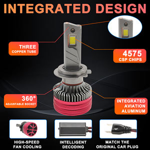 CAR-REFINE K13 MAX X11 240W 240000LM H1 Phare LED 3 Tubes en Cuivre H4 H11 9005 9006 9007 9012 Canbus H7 H18 Ampoule LED pour Voiture - Product Image 2