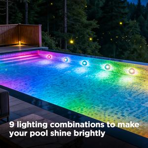 Luz LED RGB Sumergible para Piscina con Carcasa de PC Colorida, IP68, con Control Remoto y 1 Año de Garantía - Product Image 1