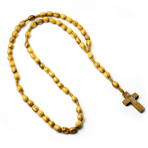 Collier de prière catholique en perles de bois ovales, pendentif croix crucifix de <span class=keywords><strong>Christ</strong></span>, collier pour hommes et femmes, bijoux religieux musulmans - Product Image 5