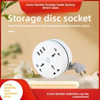 Multiprise universelle rétractable en cuivre avec cordon de 2 m, rallonge multi-prises, 3 ports USB, protection enfant, prise de voyage universelle