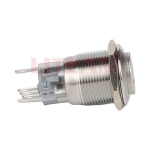 Metal Düğme Anahtarı 10/12mm Küçük IP65 Su Geçirmez Gümüş Nokta Üç Ayaklı Dairesel Kendiliğinden Sıfırlama/kendinden kilitleme 1NO1NC - Product Image 1