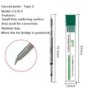 Puntas de <span class=keywords><strong>soldador</strong></span> integradas serie C210 y recuperación de temperatura de conducción de calor eficiente con núcleo de calefacción para T210/T26 - Product Image 3