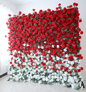 Panel Floral Decorativo para Bodas y Eventos S09, Fondo de Pared de Flores de Seda Artificial con Cambio Gradual de Color, Arcoíris, Ombre, Enrollable, en Venta - Product Image 2
