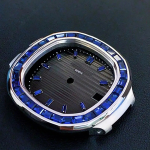 Caja de reloj NH35 de lujo 40mm-oro de 18 quilates con bisel de diamante Baguette personalizado de cristal de zafiro para estilo Date-just/RLX/PP - Product Image 2