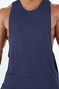 Débardeur sans manches en bambou <span class=keywords><strong>à</strong></span> ourlet incurvé de coupe athlétique pour hommes fabriqué en Chine 2026 - Product Image 5