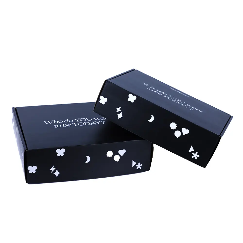 Mat siyah karton kutu toptan roman tasarım makul fiyat giysi posta kutusu