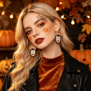 Boucles d'oreilles clous Couronne de Reine Maléfique Halloween, Villain <span class=keywords><strong>Blanche</strong></span>-<span class=keywords><strong>Neige</strong></span>, Strass Brillant, Cœur, Bijoux de Fête, Cadeau - Product Image 1
