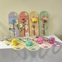 Support de fleur à tige unique avec poignée pour carte de vœux, idéal pour les bouquets de fleurs fraîches ou séchées, parfait pour les cadeaux d'anniversaire ou la fête des Mères