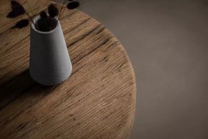 Antique Style Recycled Wood Solid <strong>Oak</strong> <strong>Small</strong> Round Tea <strong>Table</strong> Side <strong>Table</strong> Coffee <strong>Table</strong> for Living Room - Product Image 4