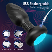 Vibrateur anal rotatif à lumière colorée contrôlé par application, jouet sexuel pour femme adulte, masturbateur, plug anal, jouets pour adultes, vente chaude