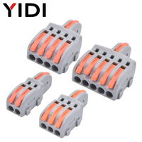 Connecteur rapide pour rail DIN, bornier électrique à levier, mini borne de raccordement rapide, connecteurs à ressort en plastique