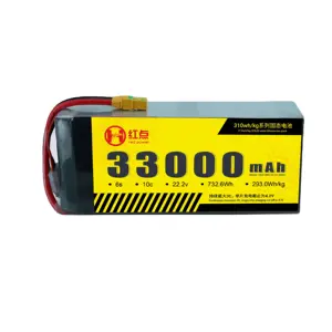 22.2V 33000mAh 310wh/kg 33Ah6SソリッドステートバッテリーリチウムイオンメーカーHDUAVPOWERドローンUAV固定風Vtolマルチローター