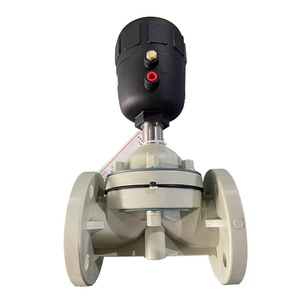 Válvula de Diafragma Neumática Sanitaria con Brida PPH para Fondo de Tanque, Válvula de Plástico para Medios a Temperatura Normal, Aplicación General - Product Image 1
