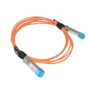 Kabel Ethernet 10GBASE SFP + To SFP + AOC 5M OM2, Kabel Warna Orange Cepat