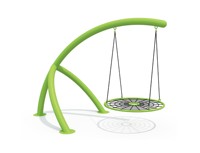 Chaise suspendue d'extérieur à cadre en alliage courbé pour enfants, avec filet, pour jardin, parc, garderie, maternelle, aire de jeux publique